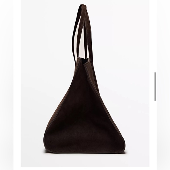 Massimo Dutti Split Suede Leather Maxi Icon Tote Bag in chocolate brown - Picture 4 of 7